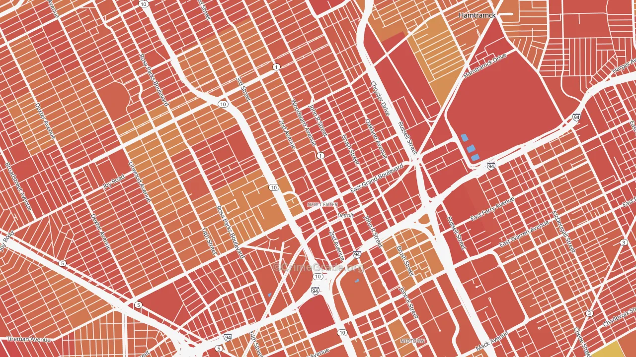 48202, MI Map of Theft Rates