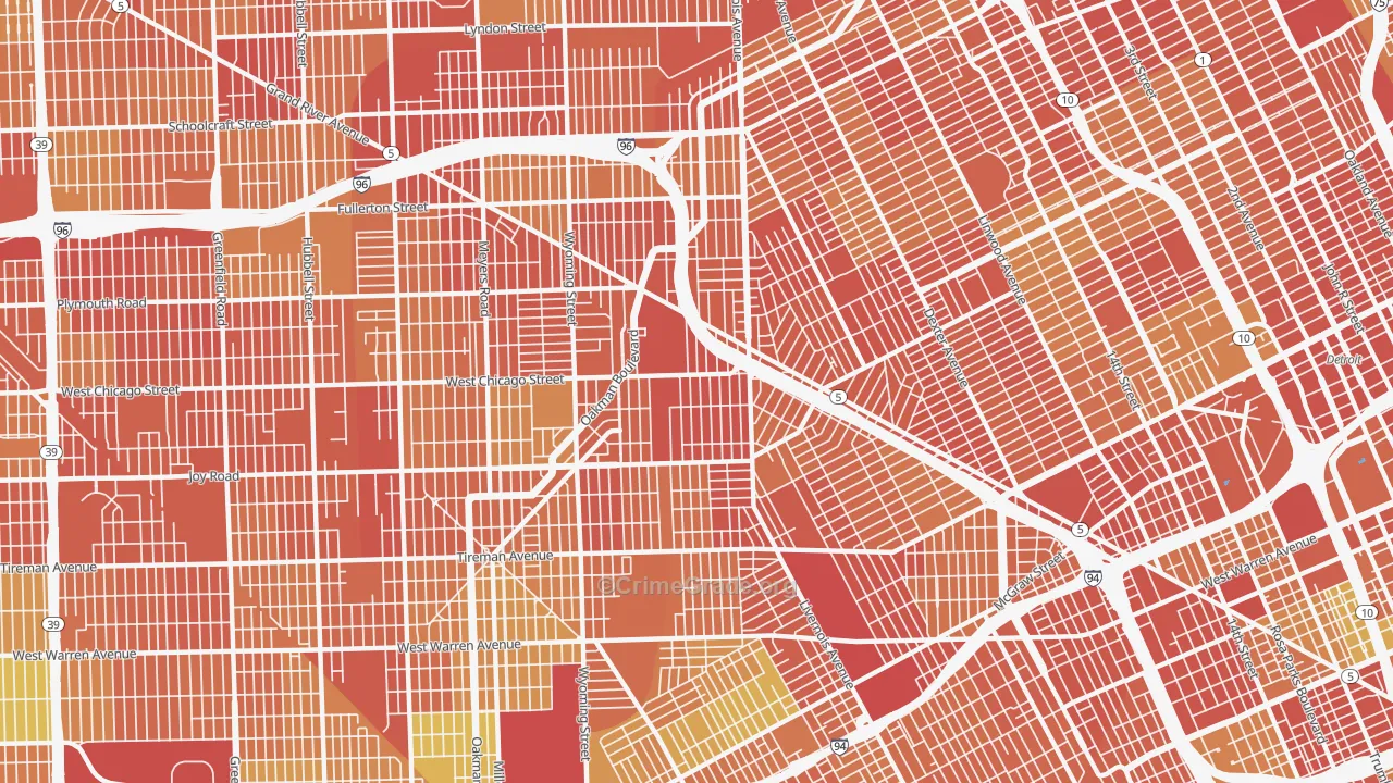 48204, MI Map of Theft Rates