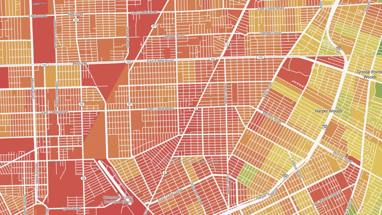 48205, MI Map of Theft Rates