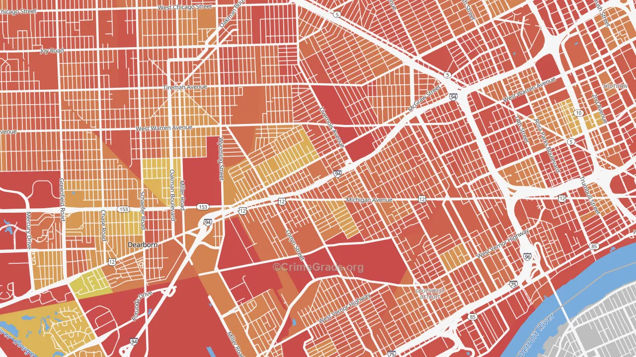 48210, MI Map of Theft Rates