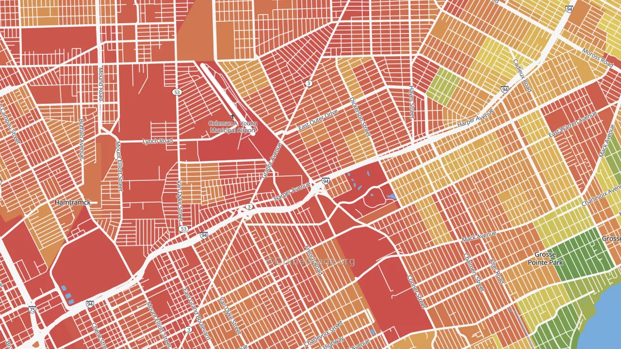48213, MI Map of Theft Rates