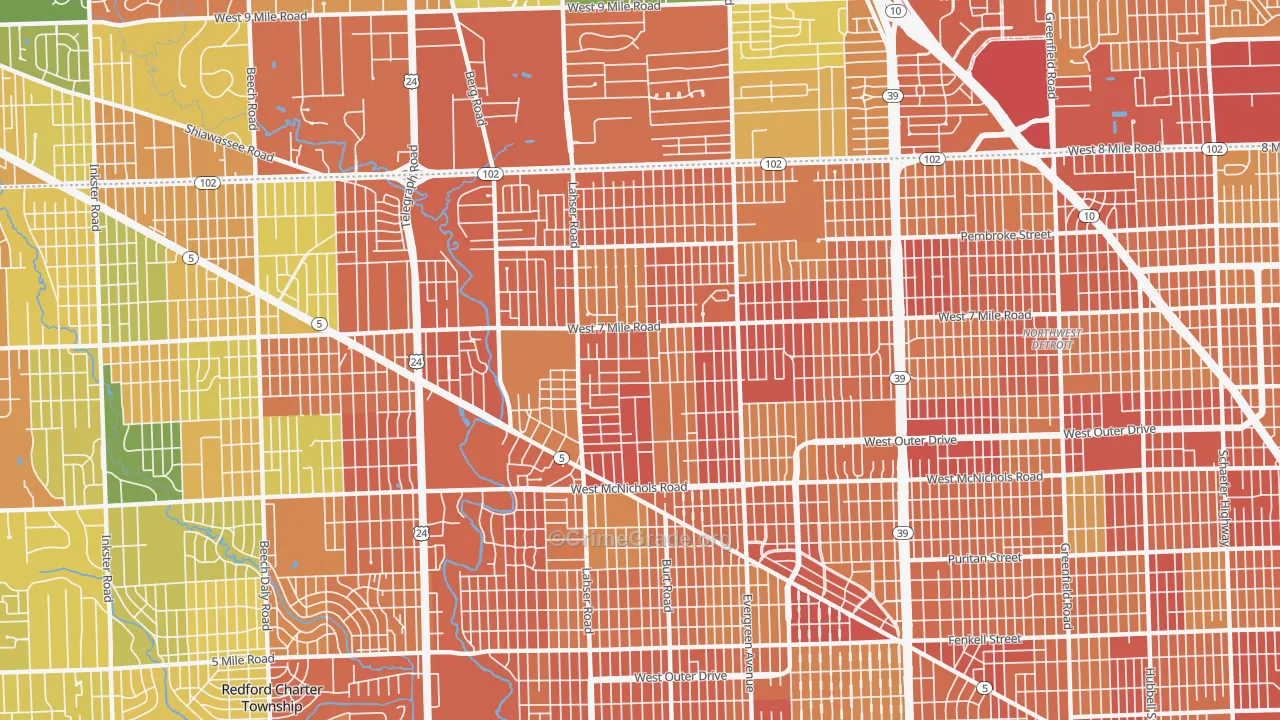 48219, MI Map of Theft Rates