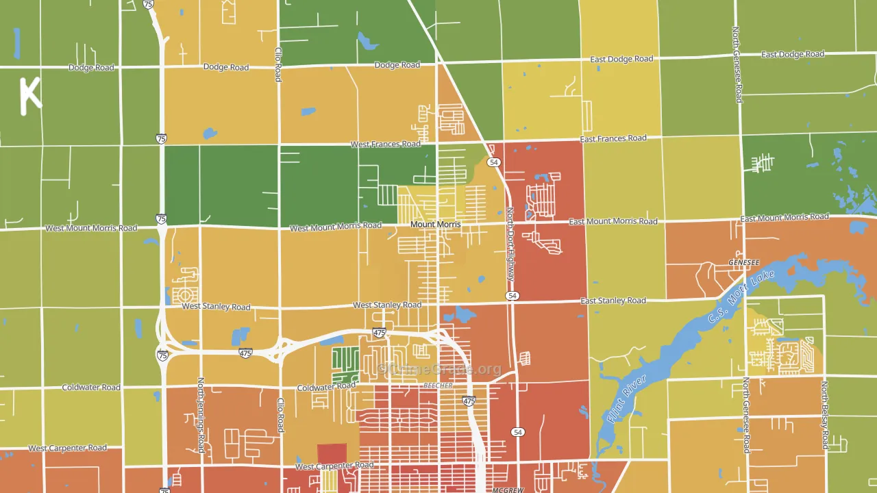 48458, MI Map of Theft Rates