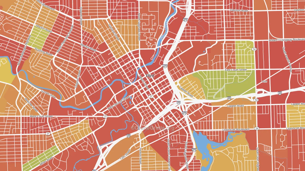 48502, MI Map of Theft Rates