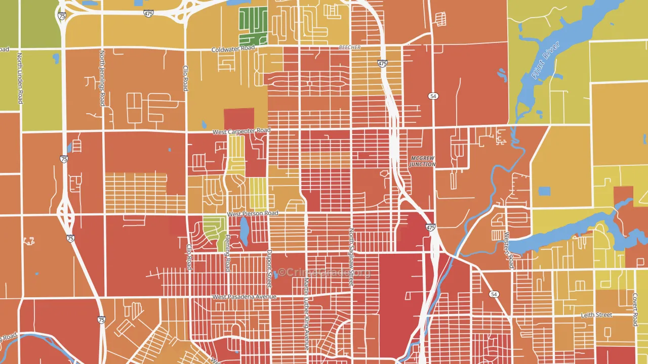 48505, MI Map of Theft Rates