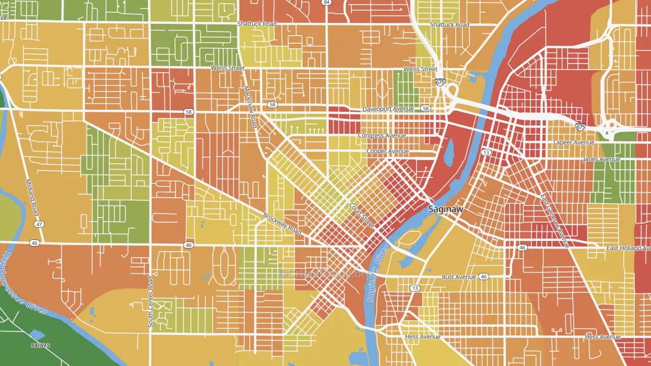 48602, MI Map of Theft Rates