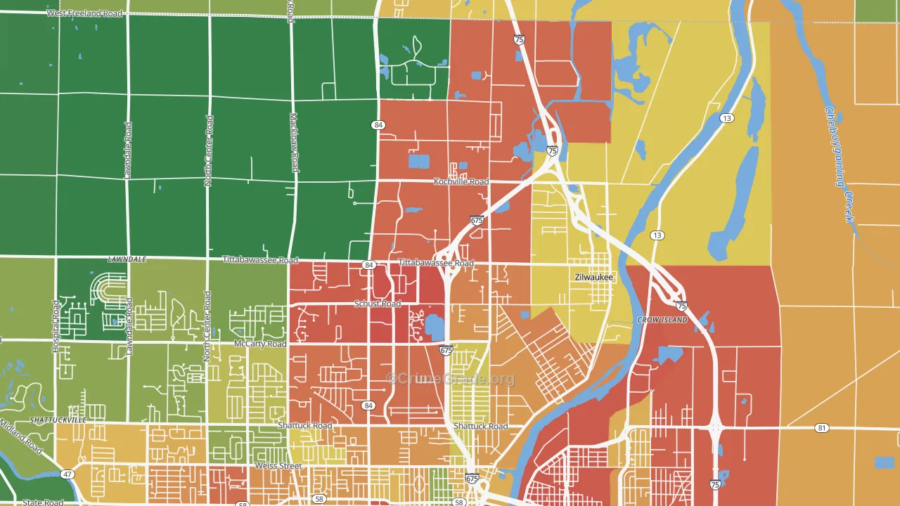 48604, MI Map of Theft Rates