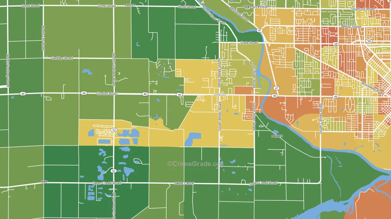 48609, MI Map of Theft Rates