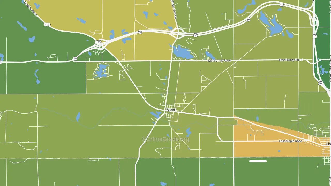 48622, MI Map of Theft Rates