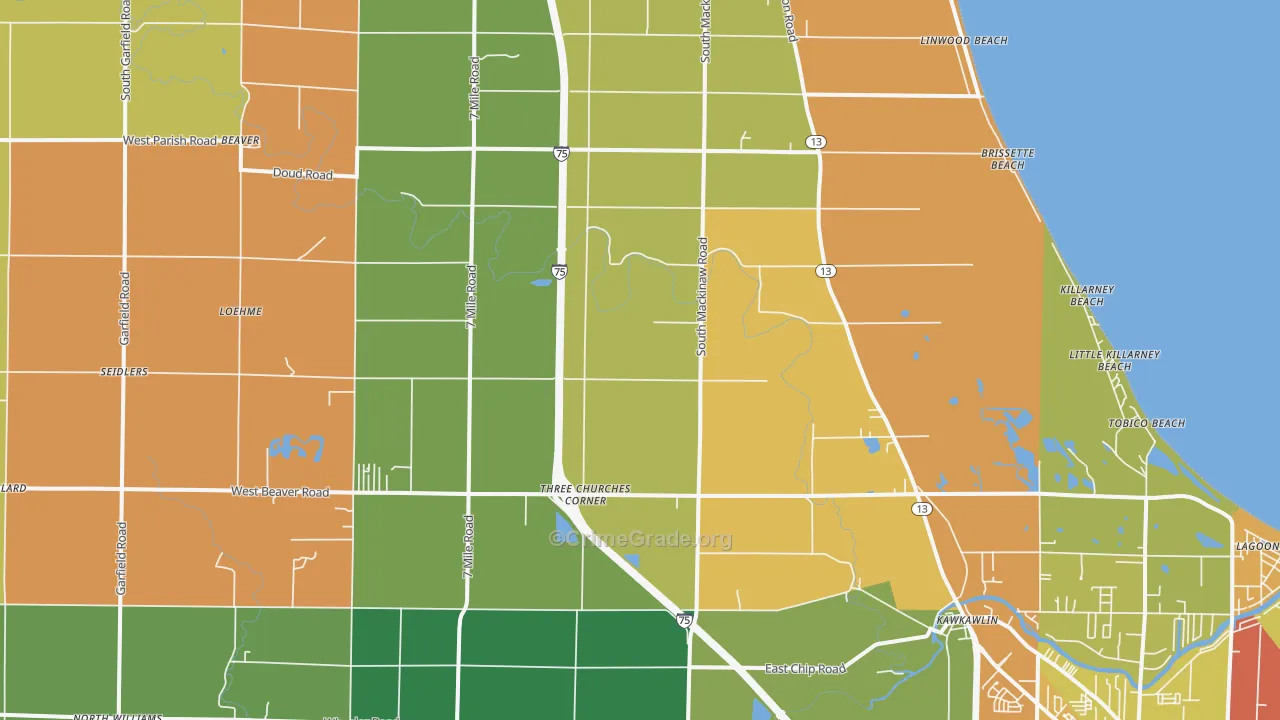48631, MI Map of Theft Rates