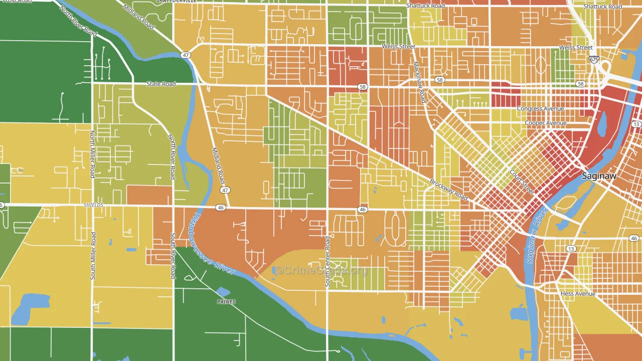 48638, MI Map of Theft Rates