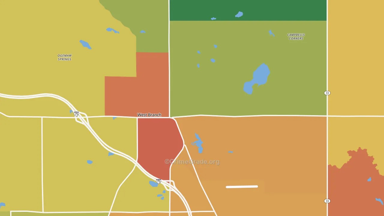 48661, MI Map of Theft Rates