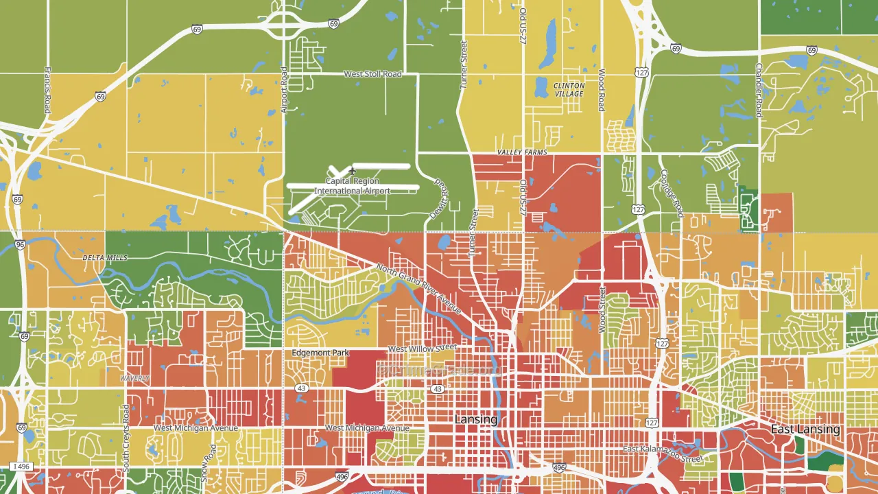 48906, MI Map of Theft Rates