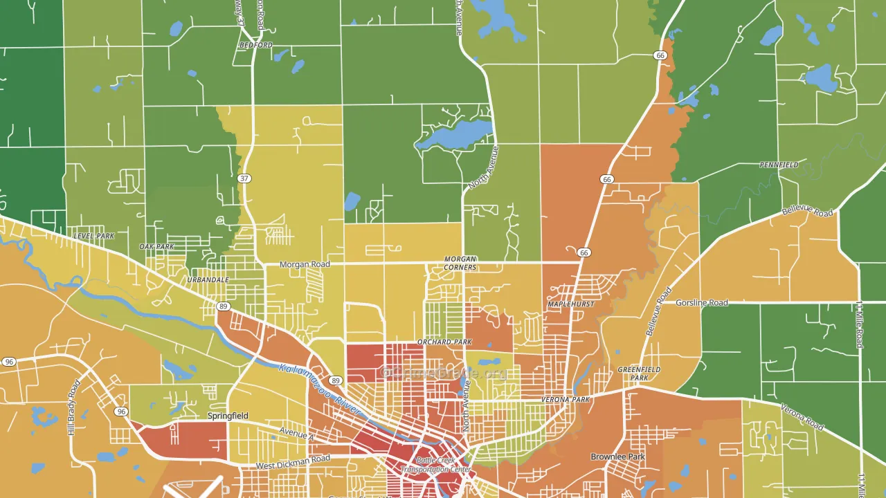 49017, MI Map of Theft Rates