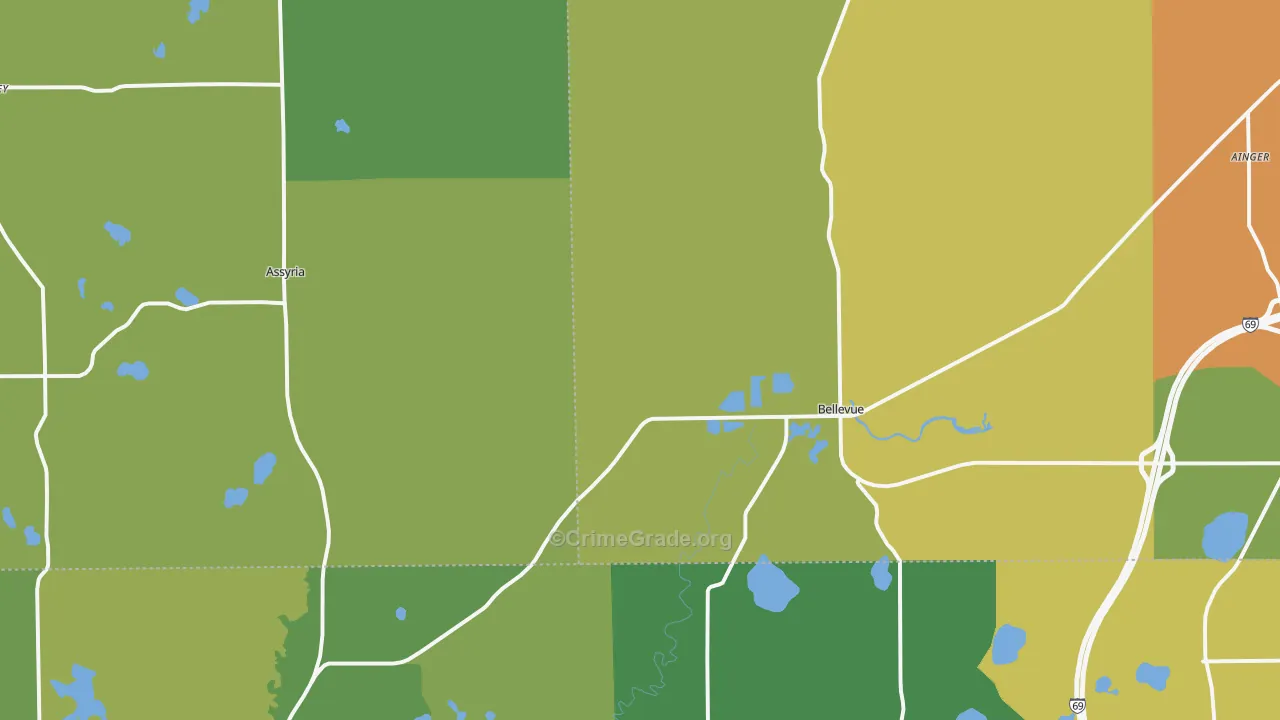 49021, MI Map of Theft Rates