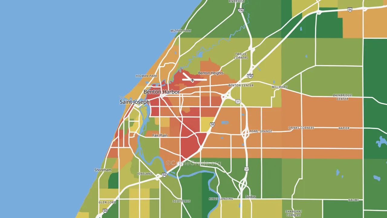 49022, MI Map of Theft Rates