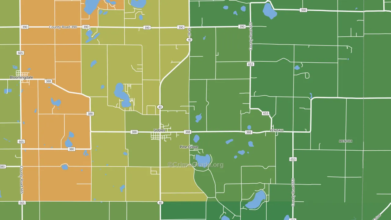 49055, MI Map of Theft Rates