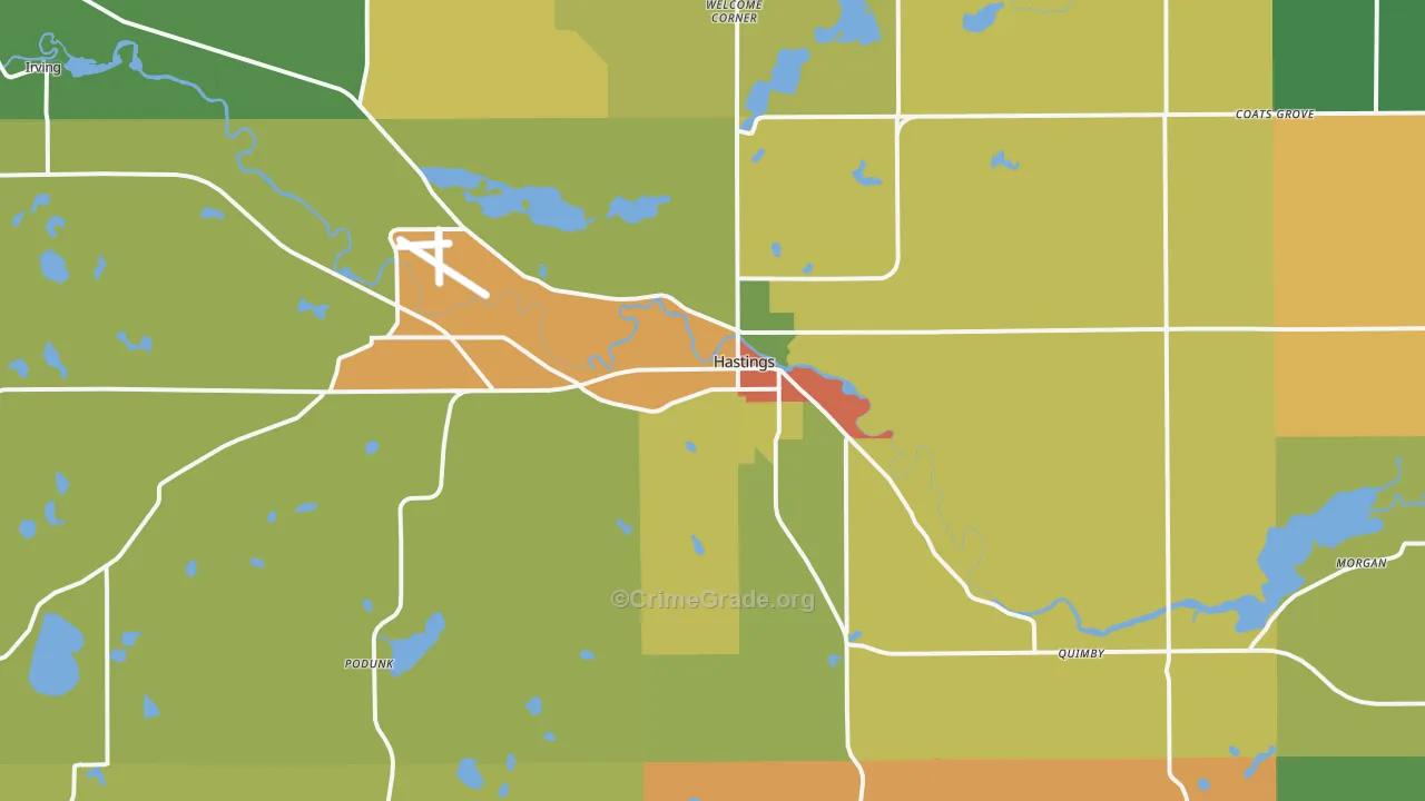 49058, MI Map of Theft Rates