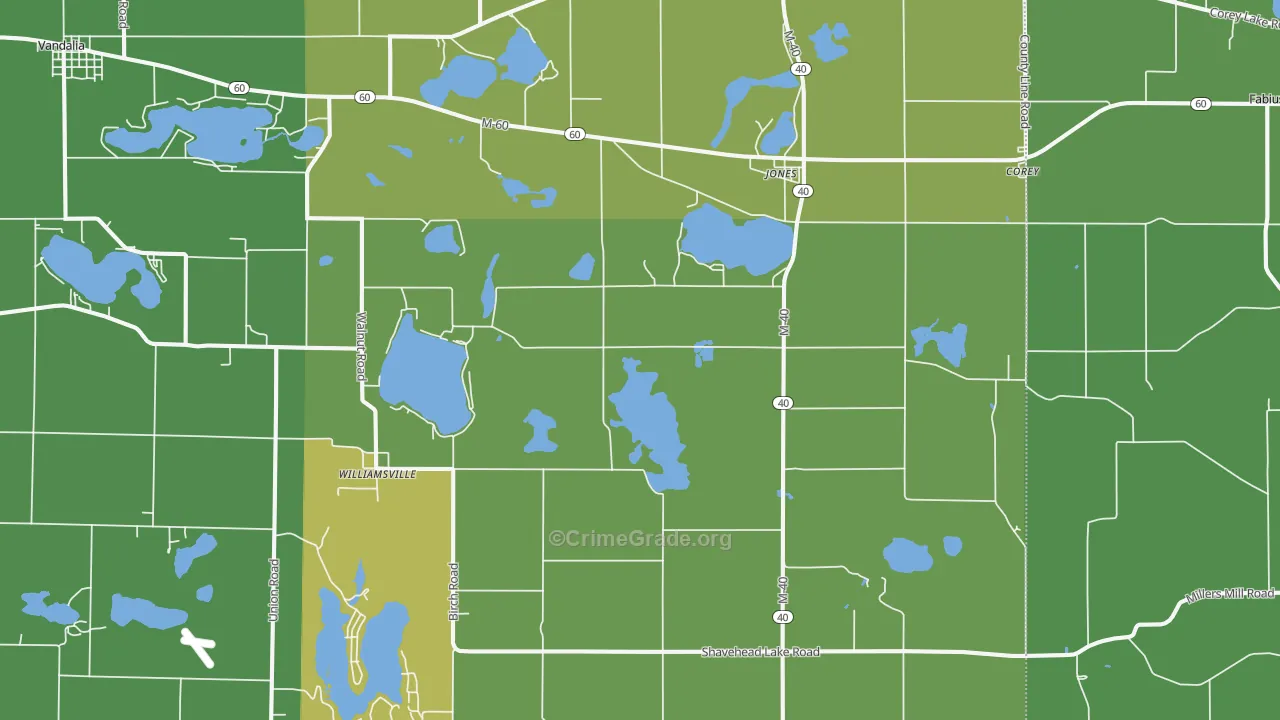 49061, MI Map of Theft Rates