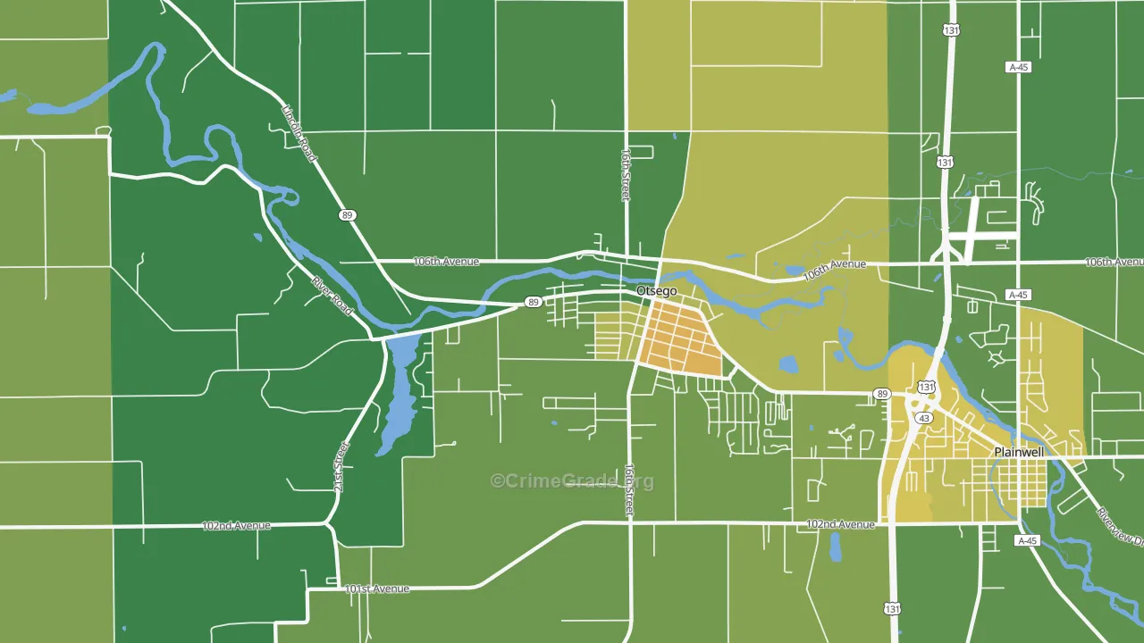 49078, MI Map of Theft Rates