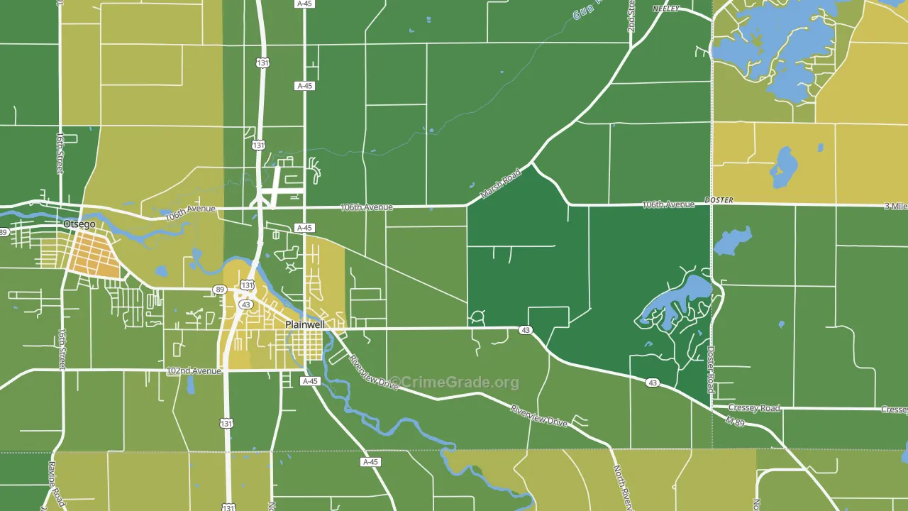 49080, MI Map of Theft Rates