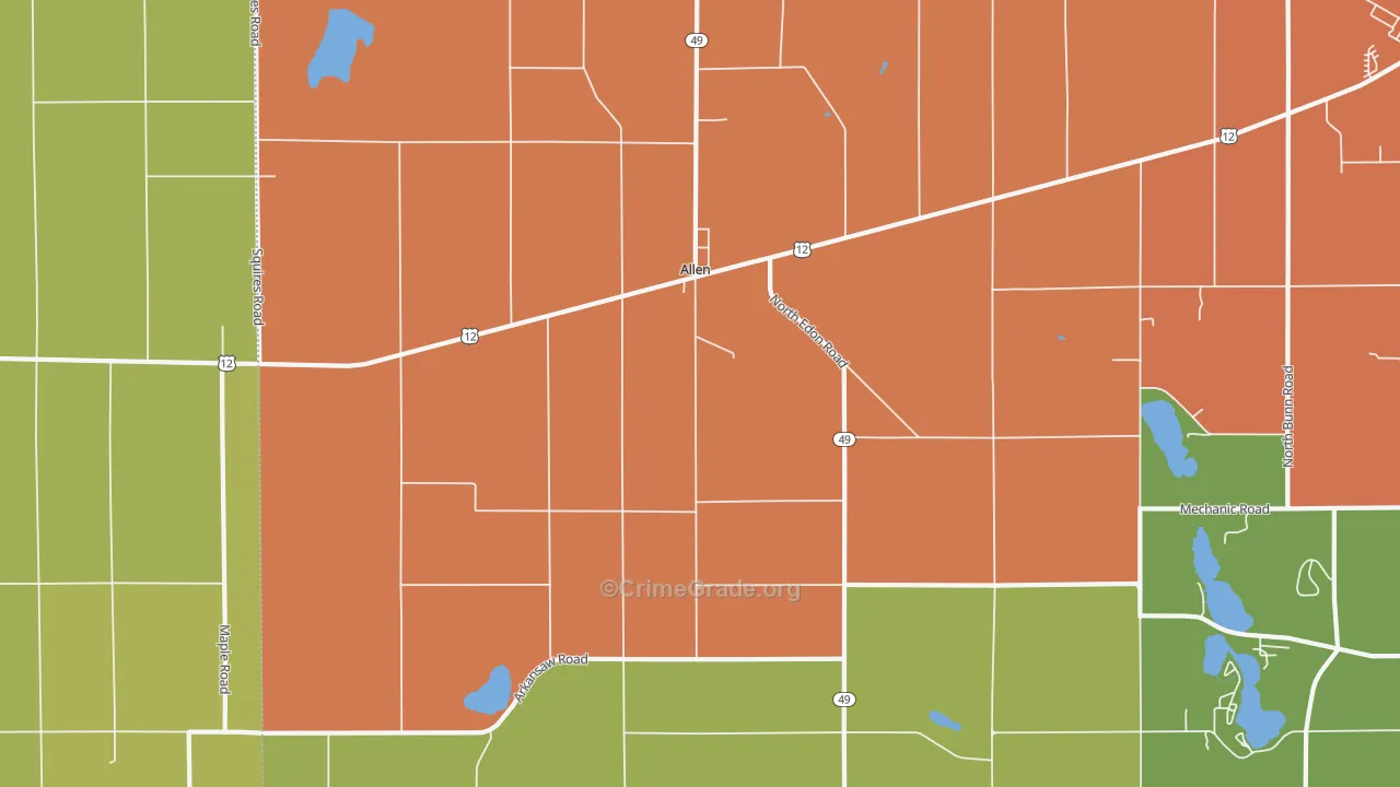 49227, MI Map of Theft Rates