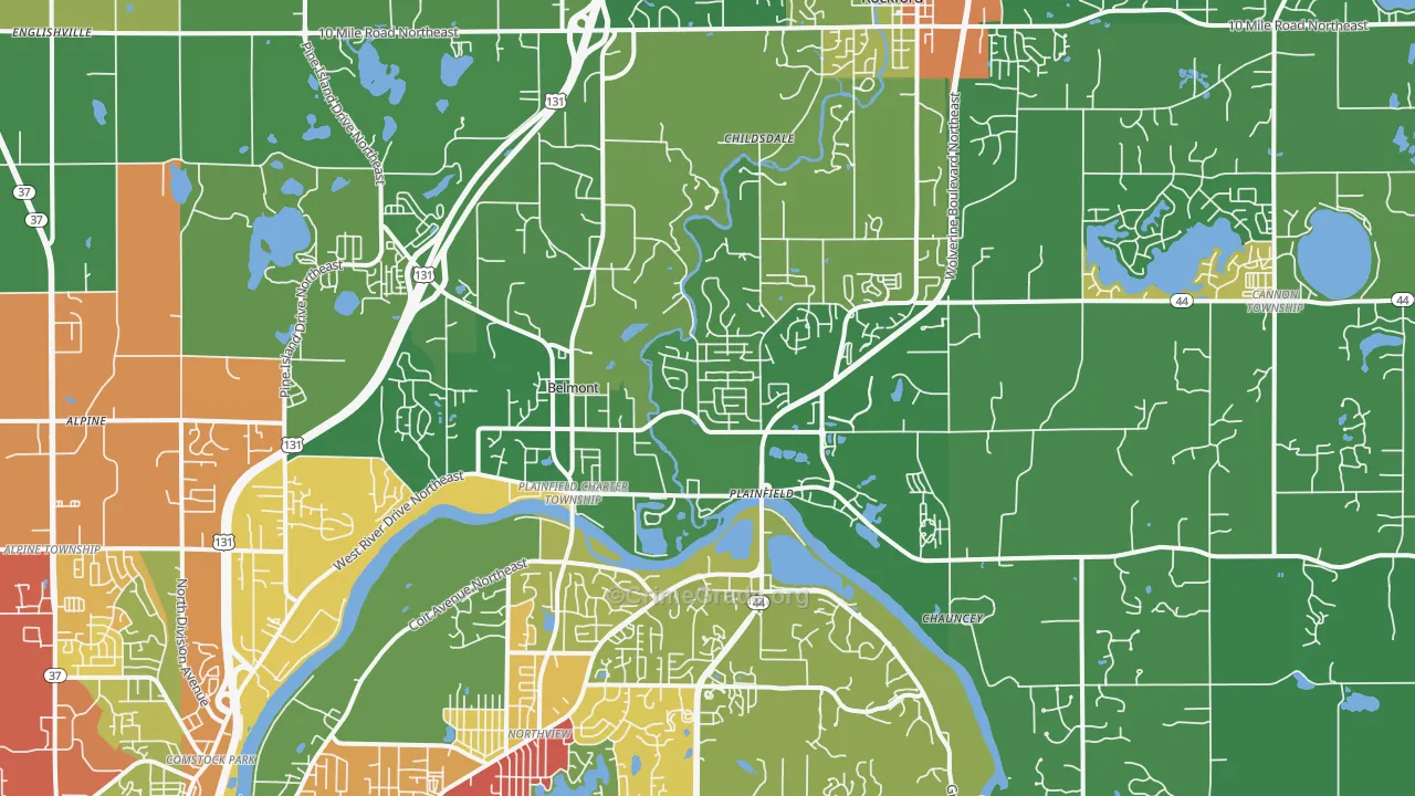49306, MI Map of Theft Rates
