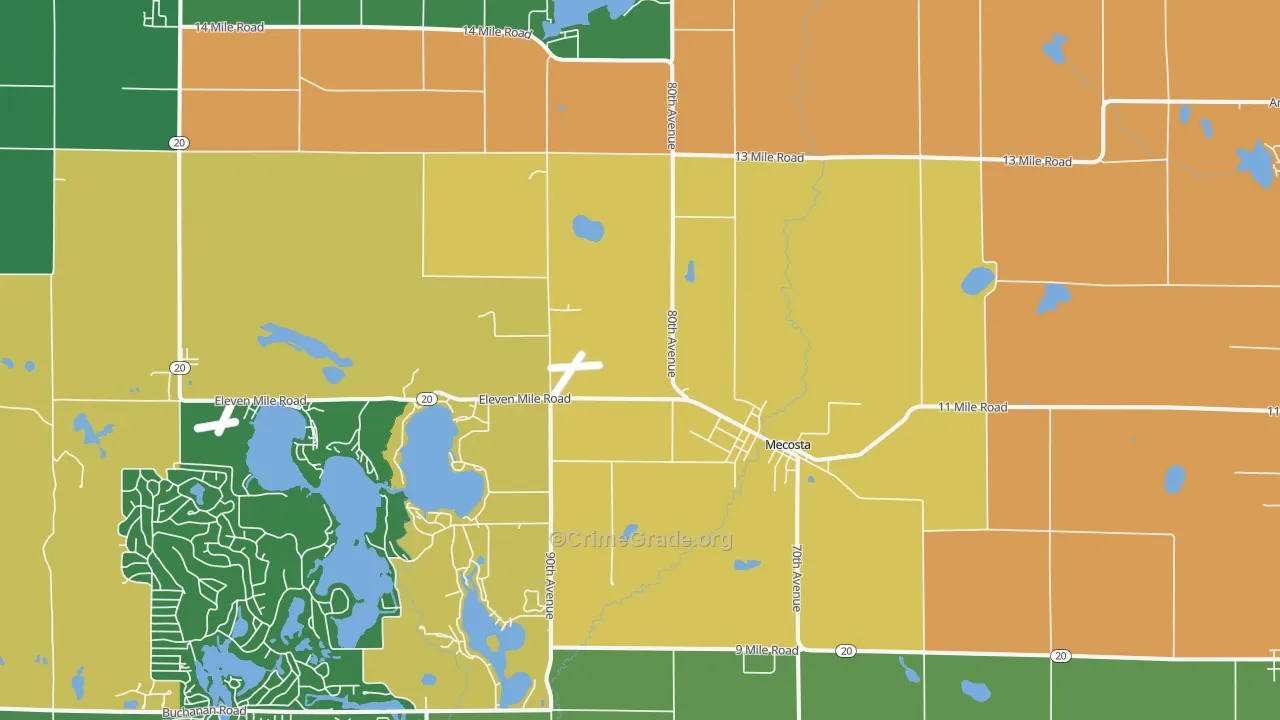 49332, MI Map of Theft Rates