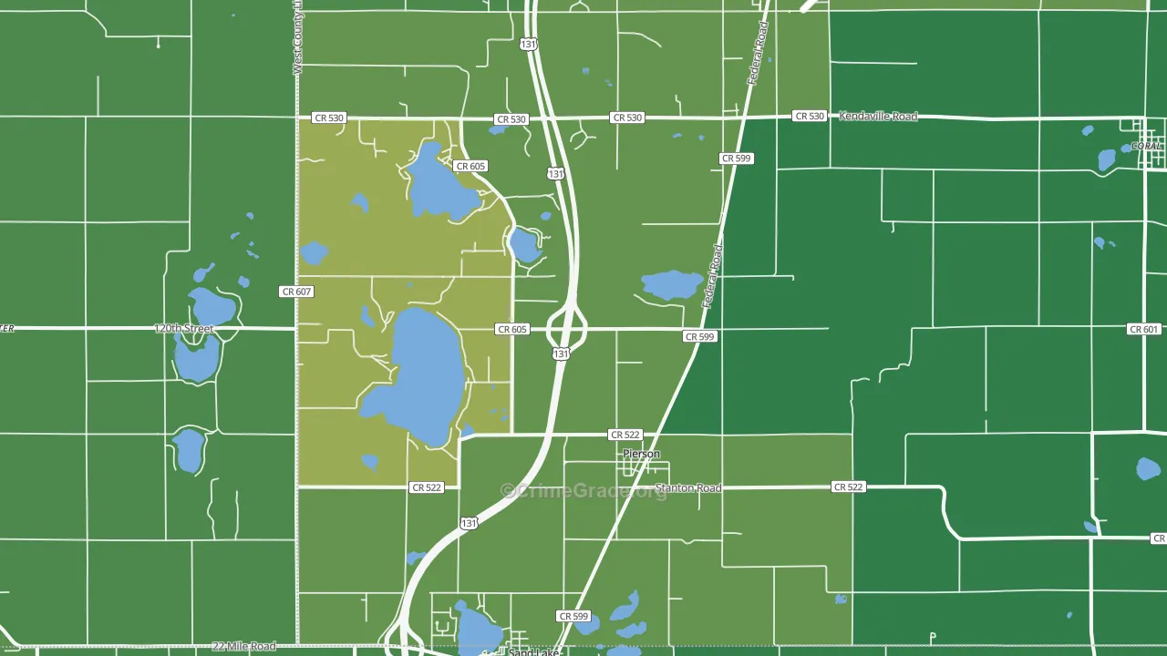 49339, MI Map of Theft Rates