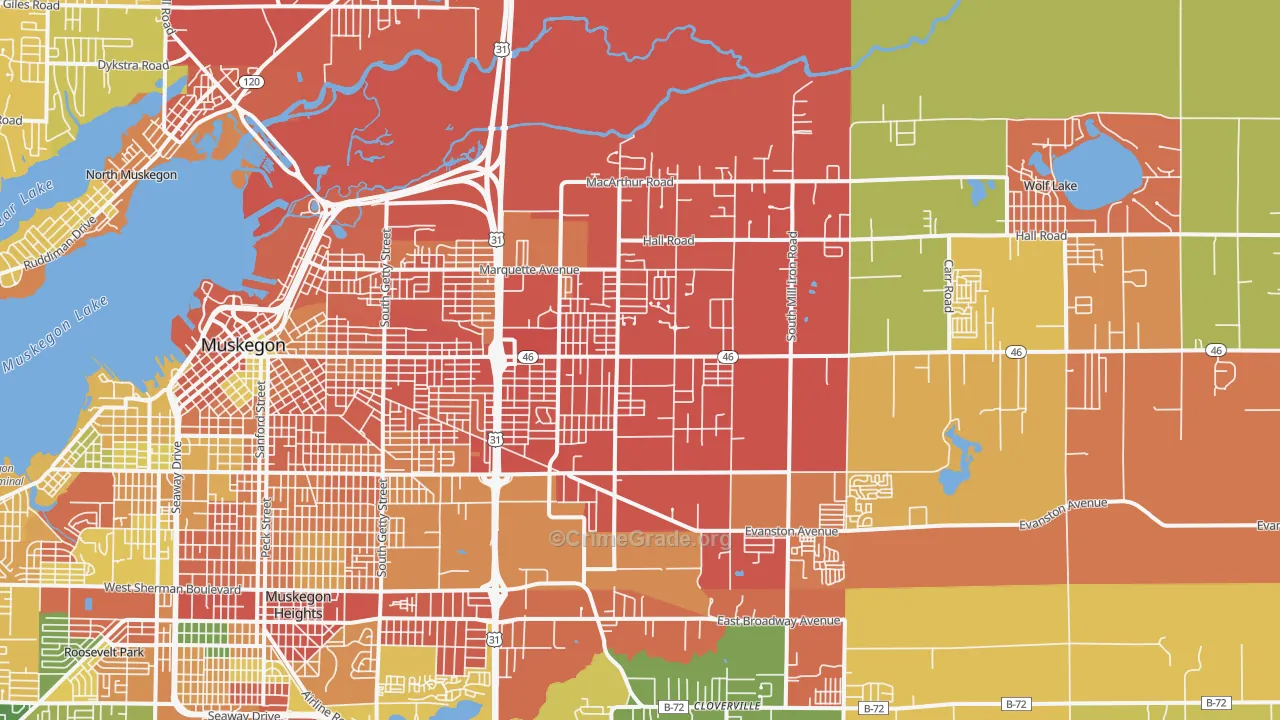 49442, MI Map of Theft Rates