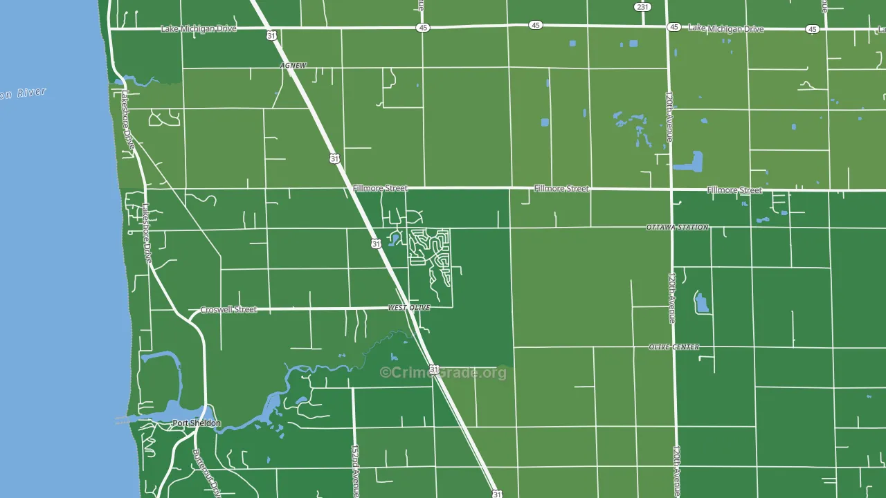 49460, MI Map of Theft Rates