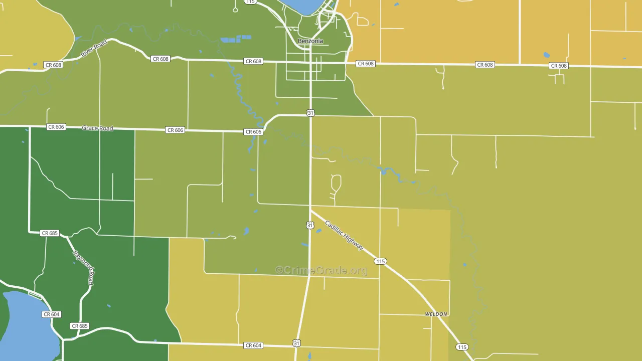 49616, MI Map of Theft Rates