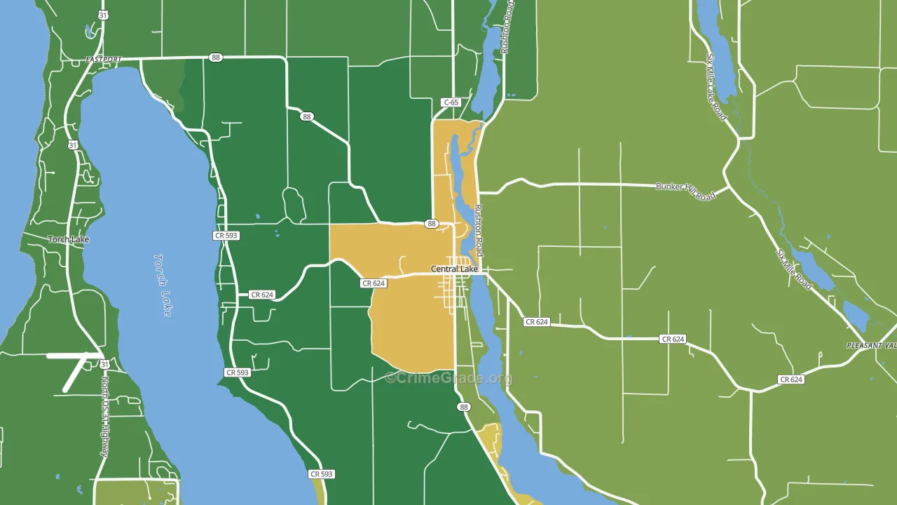 49622, MI Map of Theft Rates