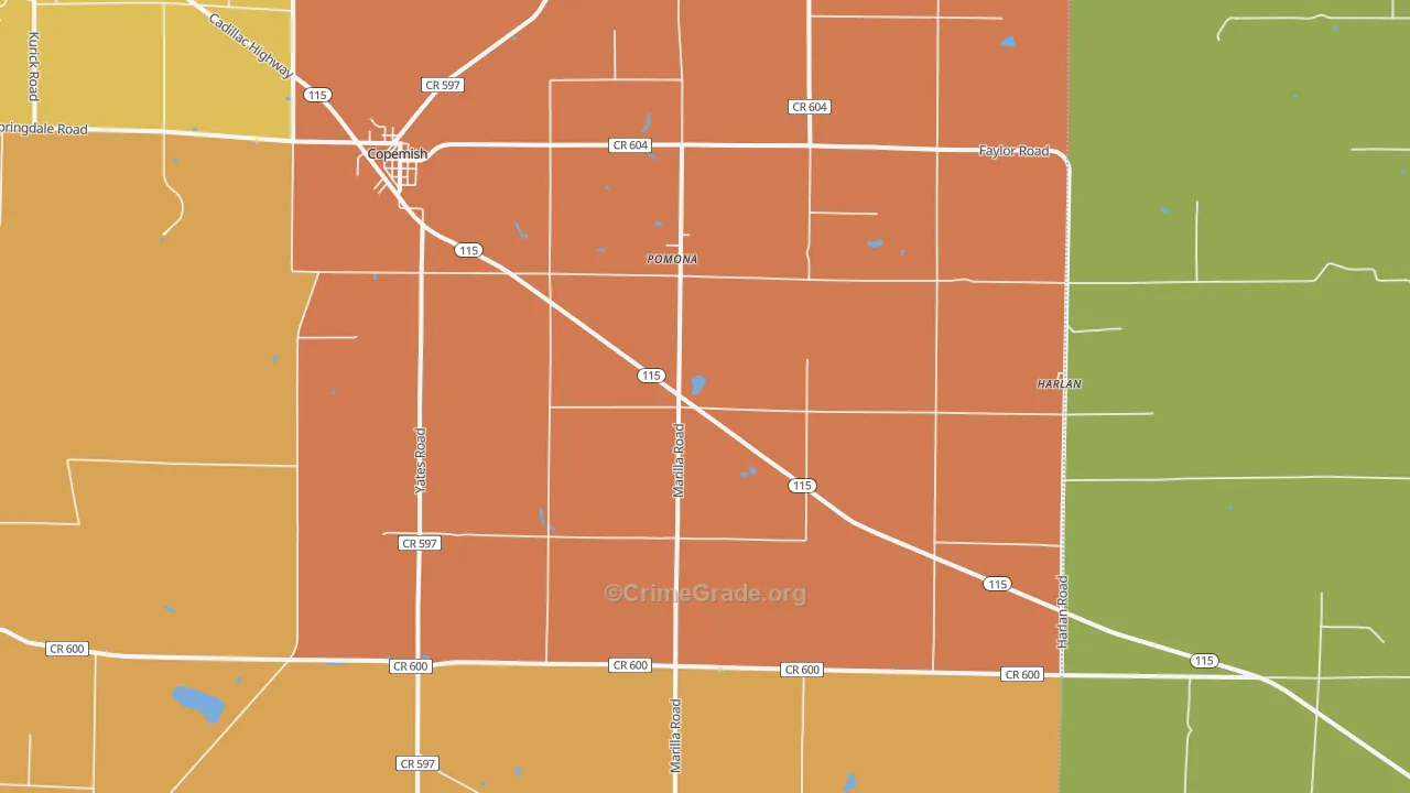 49625, MI Map of Theft Rates