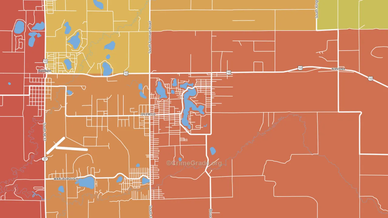 49642, MI Map of Theft Rates