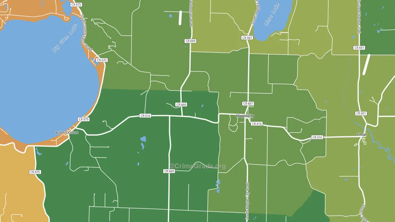 49664, MI Map of Theft Rates