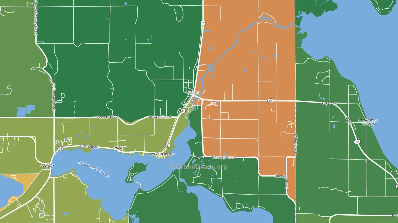 49706, MI Map of Theft Rates