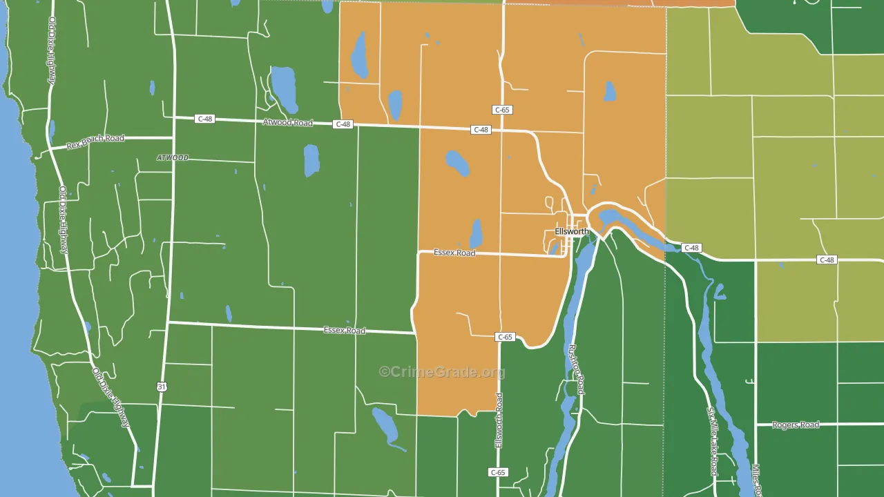 49729, MI Map of Theft Rates