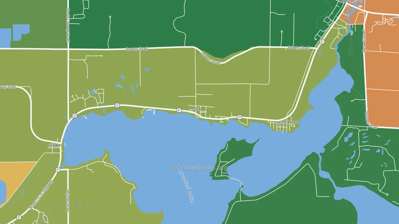 49764, MI Map of Theft Rates