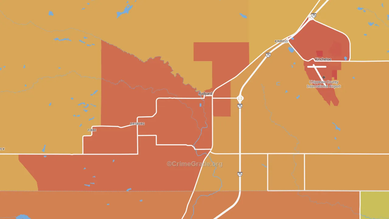 49780, MI Map of Theft Rates