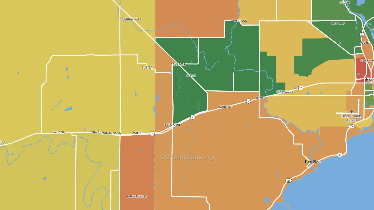 49807, MI Map of Theft Rates
