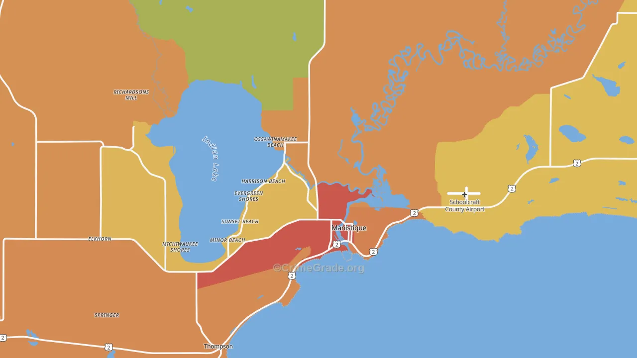49854, MI Map of Theft Rates