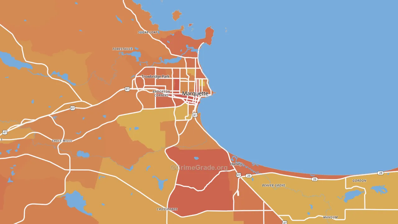 49855, MI Map of Theft Rates