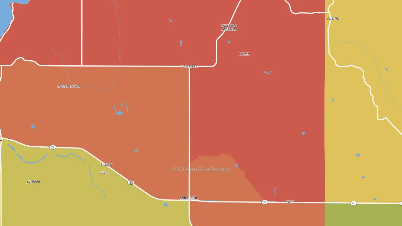 49884, MI Map of Theft Rates