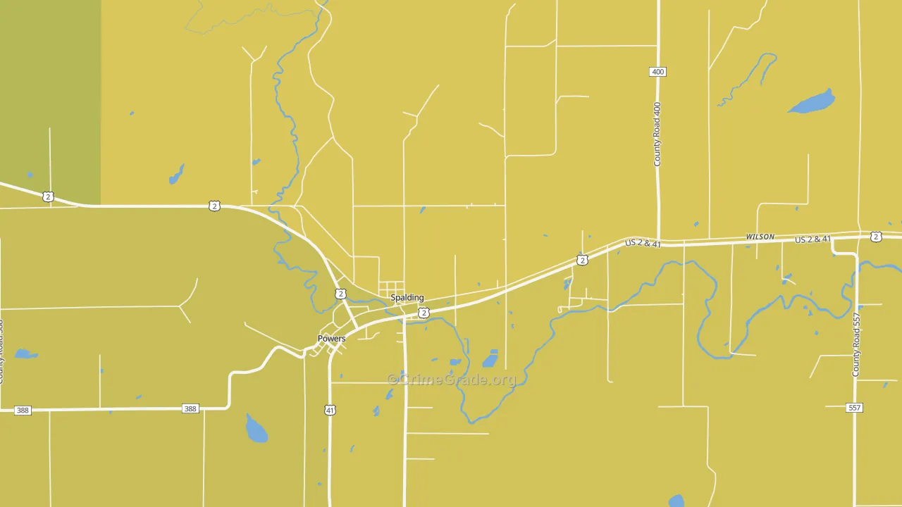 49886, MI Map of Theft Rates