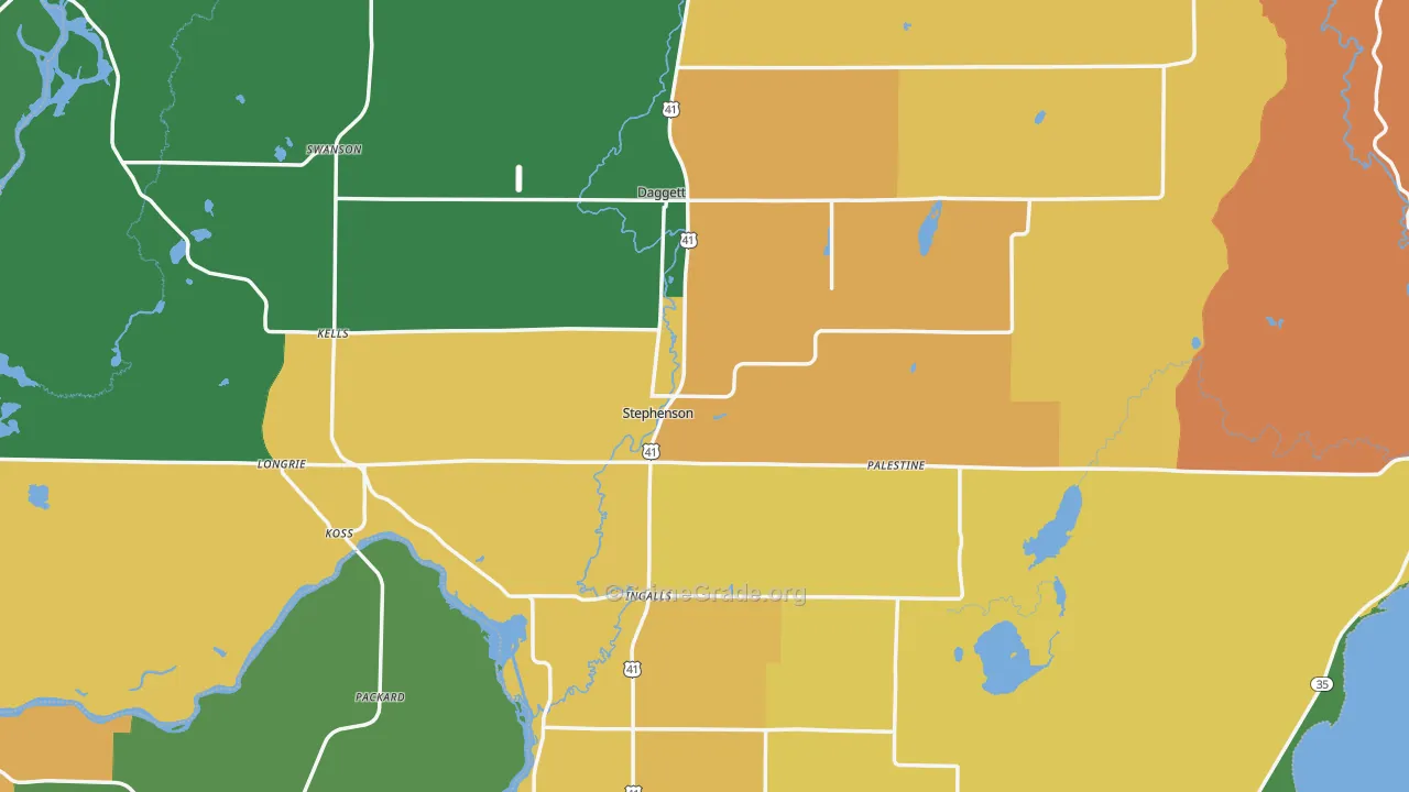 49887, MI Map of Theft Rates