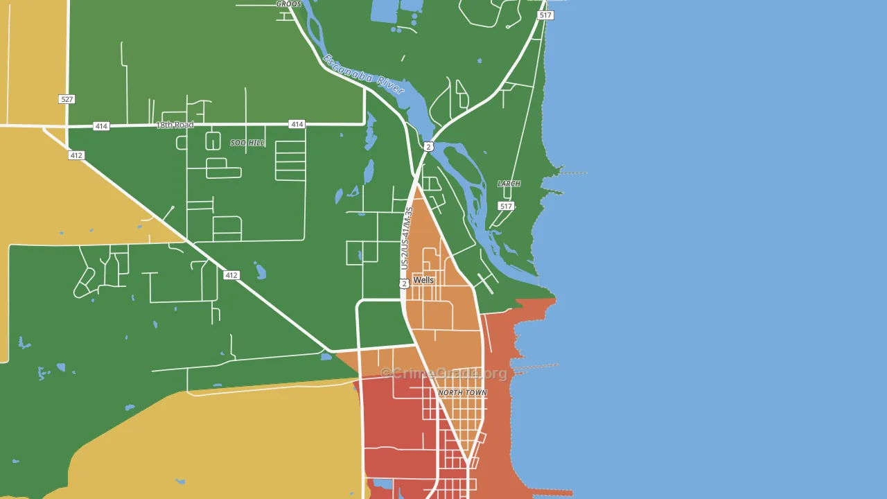 49894, MI Map of Theft Rates