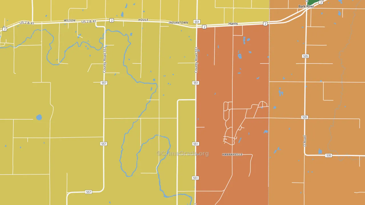 49896, MI Map of Theft Rates