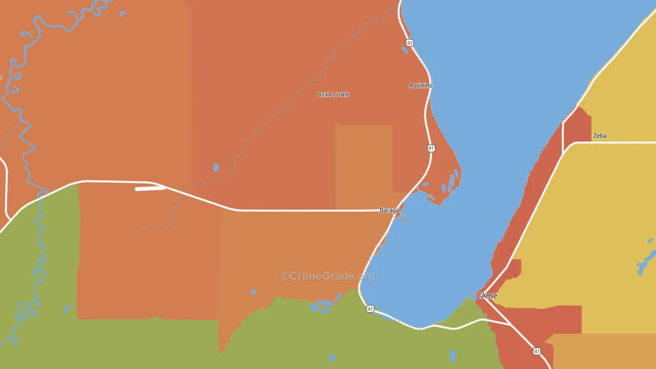 49908, MI Map of Theft Rates