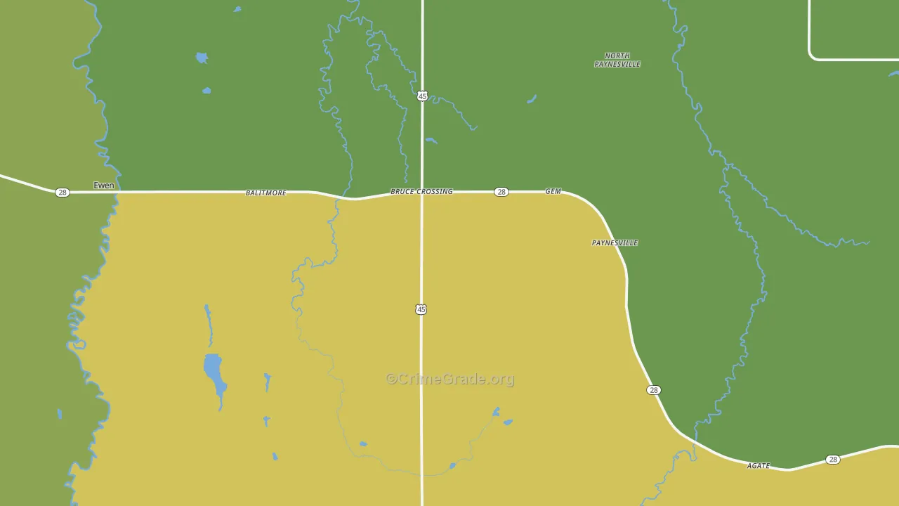 49912, MI Map of Theft Rates